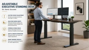 adjustable executive standing desk supporting healthy posture and productive work routines