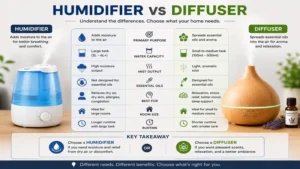 humidifier vs diffuser differences explained with side by side device comparison
