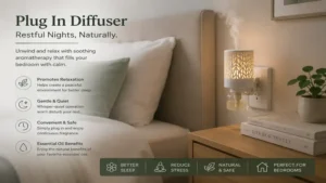 plug in diffuser creating a calming and peaceful bedroom atmosphere