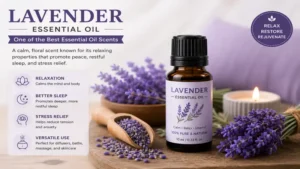 best essential oil scents featuring lavender for relaxation, restful sleep, and stress relief