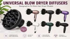 Universal blow dryer diffusers compatible with most hair dryer models for curly hair styling