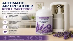 Lavender automatic air freshener refills cartridge designed for long-lasting fragrance and easy replacement