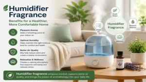 Humidifier fragrance improving indoor comfort with pleasant aroma and balanced humidity