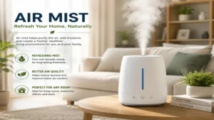 air mist creating a clean and refreshing atmosphere in a modern living room