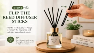 how to use reed diffuser by flipping the reeds to refresh the scent