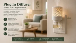 plug in diffuser connected to a wall outlet with compact modern design