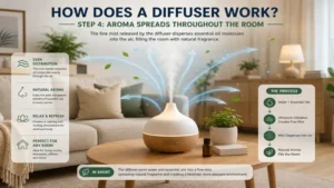 how does a diffuser work to spread aroma evenly throughout a living room