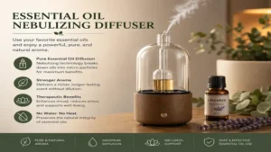 essential oil nebulizing diffuser delivering strong and pure aroma diffusion