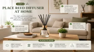 how to use reed diffuser with the best placement for fragrance distribution