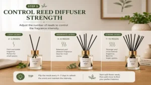 how to use reed diffuser by adjusting reed count for scent strength