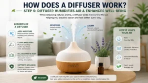 how does a diffuser work while adding moisture and improving indoor air quality
