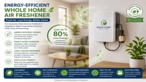 Energy-efficient whole home air freshener improving indoor comfort with eco-friendly fragrance technology