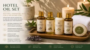 hotel oil set infused with natural essential oils for a calming and refreshing hotel stay