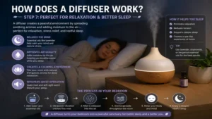 how does a diffuser work in a bedroom for relaxation and better sleep