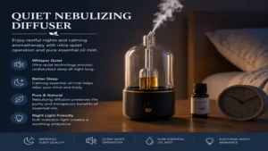 quiet nebulizing diffuser for nighttime relaxation and peaceful aromatherapy
