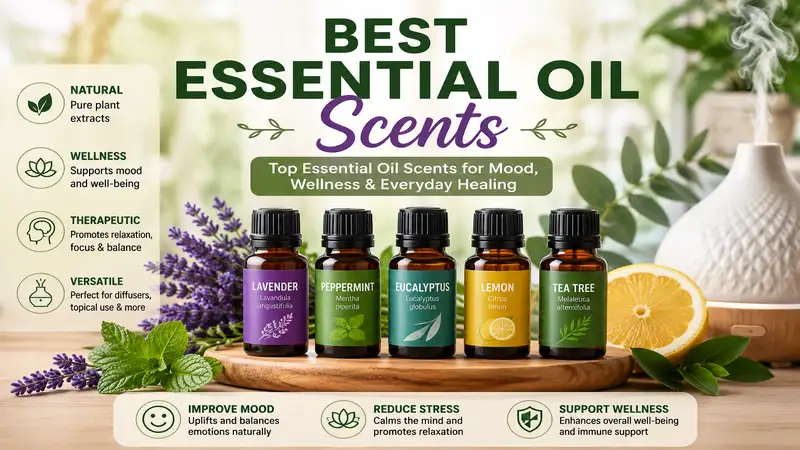 best essential oil scents for relaxation, focus, better sleep, and overall well-being