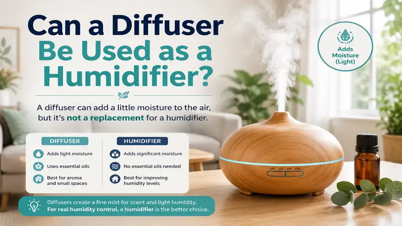 can a diffuser be used as a humidifier in a small living room setting
