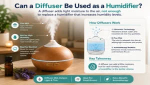 can a diffuser be used as a humidifier with an essential oil diffuser producing fine mist