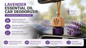 lavender essential oil car deodorizer providing a calming and refreshing scent while driving