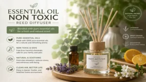 non toxic reed diffuser blended with pure essential oils for a fresh scent