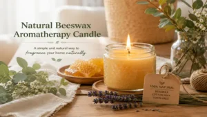 Natural beeswax aromatherapy candle creating a cozy atmosphere to fragrance your home naturally