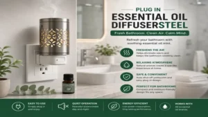 plug in essential oil diffusersteel freshening the air in a clean and stylish bathroom
