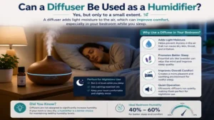 can a diffuser be used as a humidifier overnight in a comfortable bedroom environment