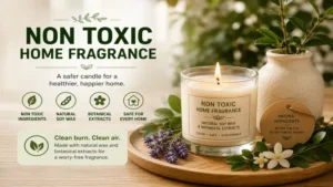 non toxic home fragrance candle made from natural soy wax and botanical extracts for clean burning