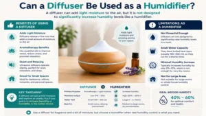 can a diffuser be used as a humidifier showing the benefits and limitations of diffusers