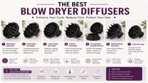 The best blow dryer diffusers for curly, wavy, and textured hair with different diffuser styles