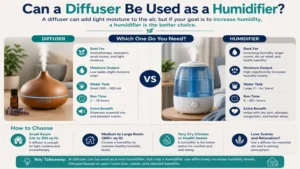 can a diffuser be used as a humidifier when choosing between a diffuser and a humidifier