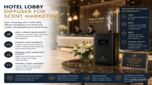 Strategic hotel lobby diffuser solution supporting scent marketing and strengthening hotel brand identity