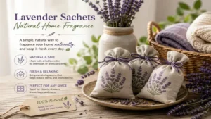 Lavender sachets placed around the house to fragrance your home naturally
