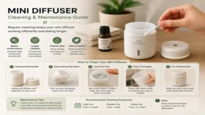 Mini diffuser cleaning and maintenance process to ensure optimal performance and longevity.