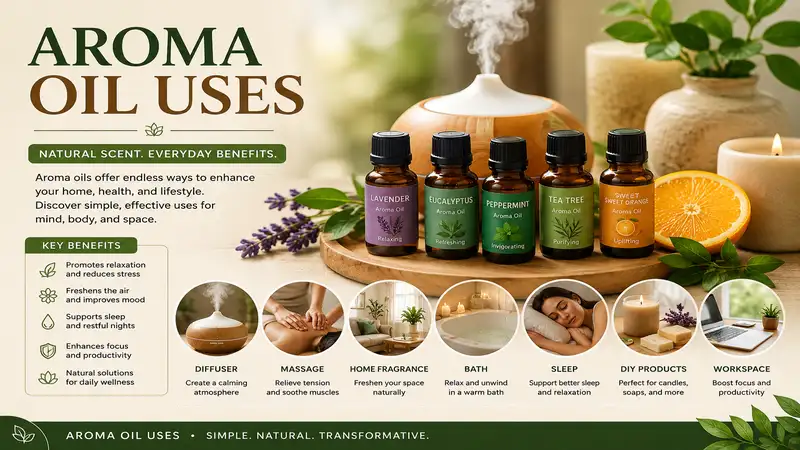 A complete guide to aroma oil uses for home, wellness, and relaxation