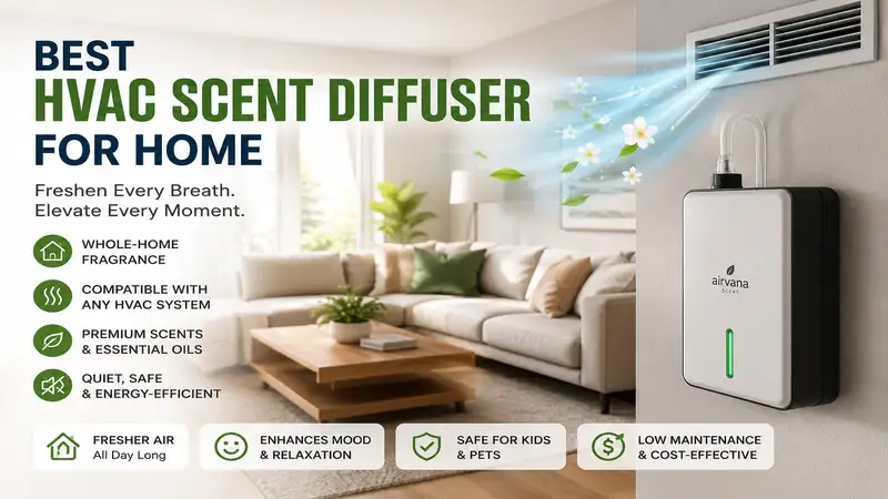 best hvac scent diffuser for home in a modern living room with whole-home fragrance system