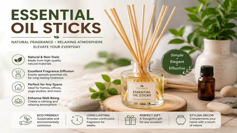 essential oil sticks used for natural aromatherapy and home fragrance enhancement