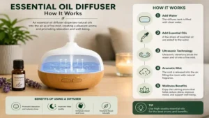 is a diffuser a humidifier guide showing how an essential oil diffuser works in a home environment