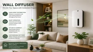 Wall diffuser creating a pleasant aroma in a contemporary living room