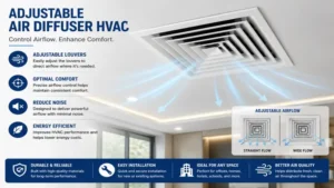 Adjustable air diffuser HVAC designed for optimized heating and cooling performance