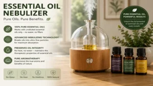 Essential oil nebulizer using pure essential oils without water for aromatherapy
