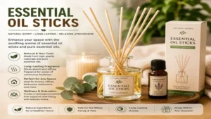essential oil sticks paired with fragrance oil to create a long-lasting home fragrance solution