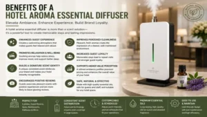 Benefits of using a hotel aroma essential diffuser to improve ambiance and guest comfort.