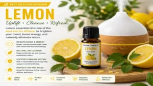 Lemon is one of the best oils for diffuser for brightening your mood and eliminating odors.