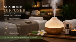 Elegant spa room diffuser enhancing the ambiance of a professional treatment room.