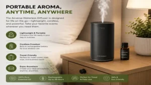 Airversa waterless diffuser offering portable aromatherapy for travel and everyday use