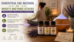 Essential oil blends for anxiety and panic attacks creating a calming environment during meditation and relaxation