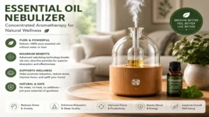 Essential oil nebulizer providing concentrated aromatherapy for home wellness