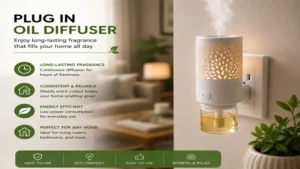 plug in oil diffuser providing long-lasting home fragrance throughout the day