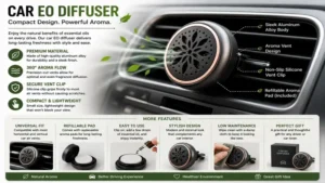 car eo diffuser featuring a compact design, durable materials, and easy maintenance